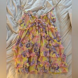 Lovers + Friends Yellow Floral Dress